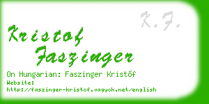 kristof faszinger business card